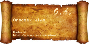 Oracsek Alma névjegykártya
